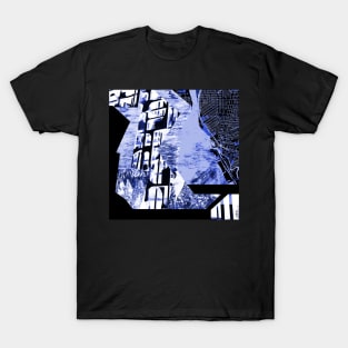 bright nature in urban brutalist collage landscape ecopop city in dark T-Shirt